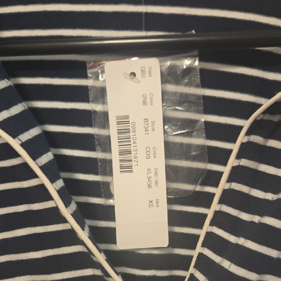 J.Crew Navy and White Striped Button-Up PJ Top (Only) - Picture 2 of 7